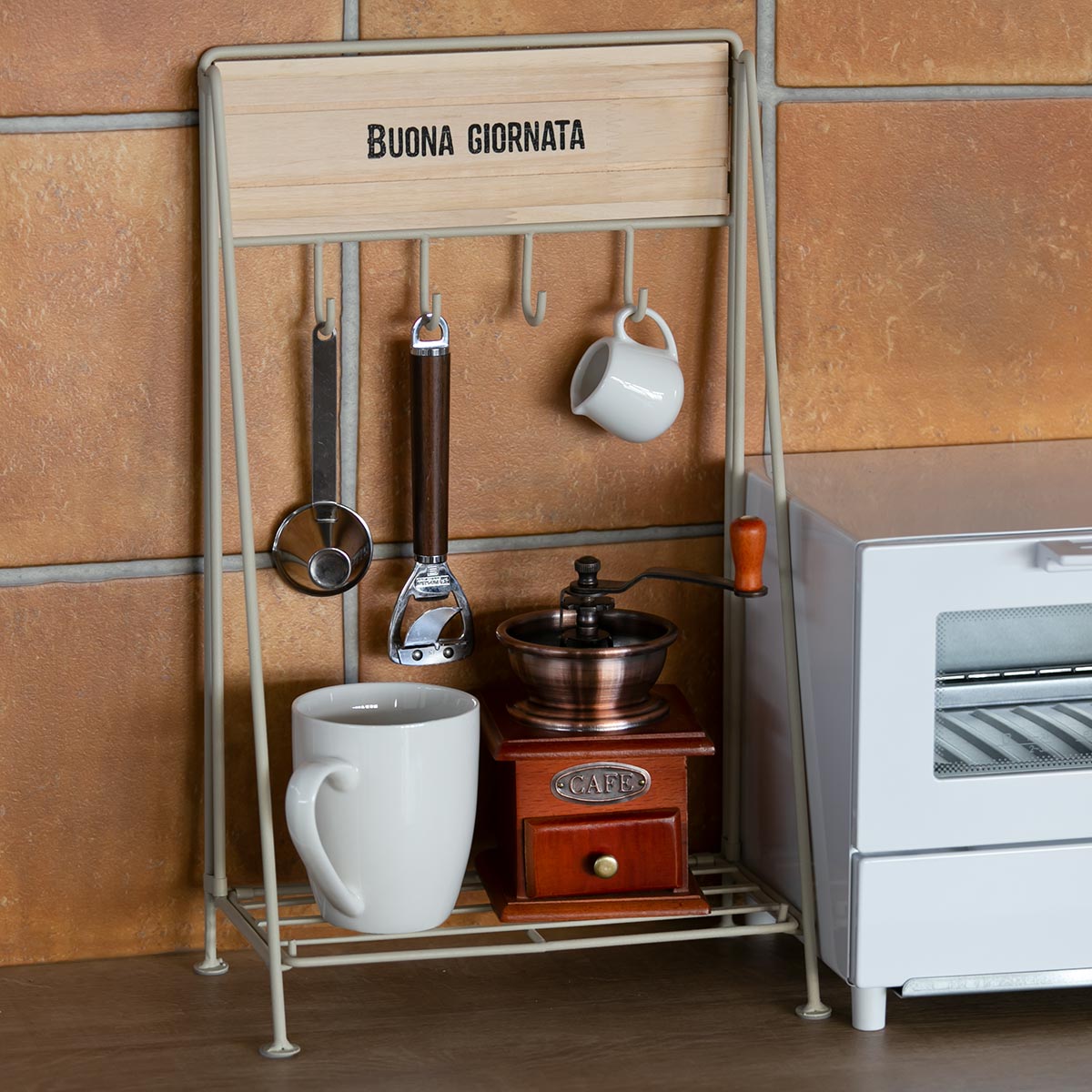 キッチンツールフック アドボナ フックスタンド L 木製 折りたたみ