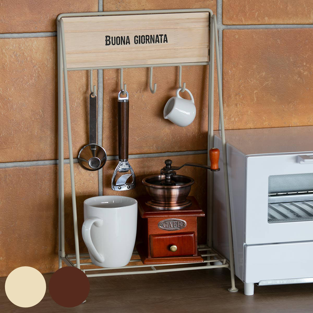 キッチンツールフック アドボナ フックスタンド L 木製 折りたたみ