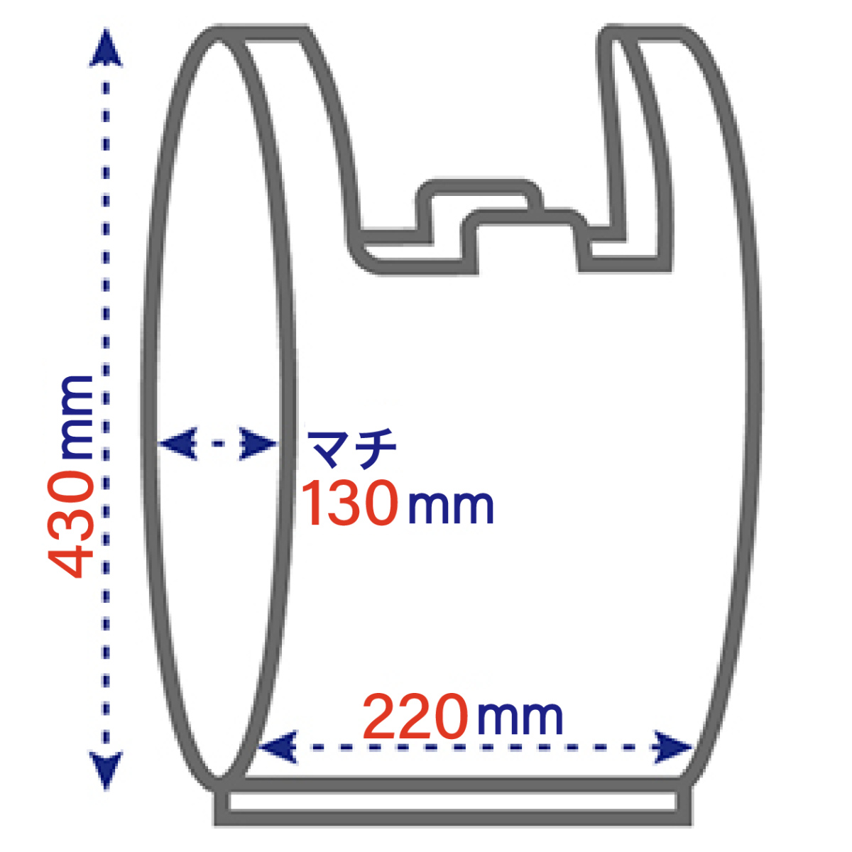 レジ袋 43×22cm マチ13cm 厚さ0....の詳細画像2