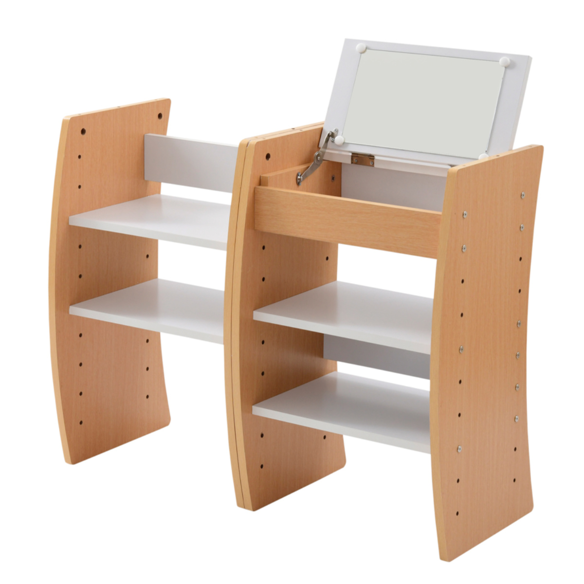 ドレッサー デスク 2WAY 幅46cm ロータイプ ハイタイプ ラック （ 鏡