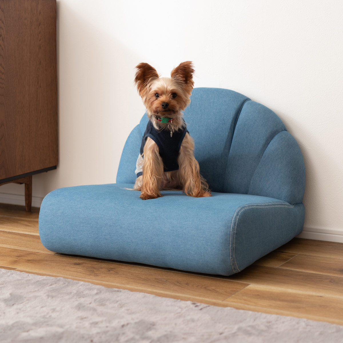 東谷 ペットソファ 幅59cm ファブリック 貝殻 （ ペットベッド 座椅子