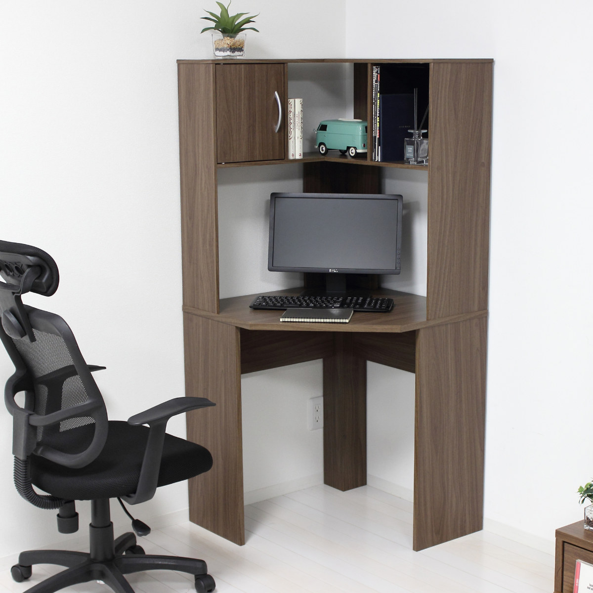 コーナーデスク 幅71cm L字 ラック 木目調 （ 机 デスク ワークデスク