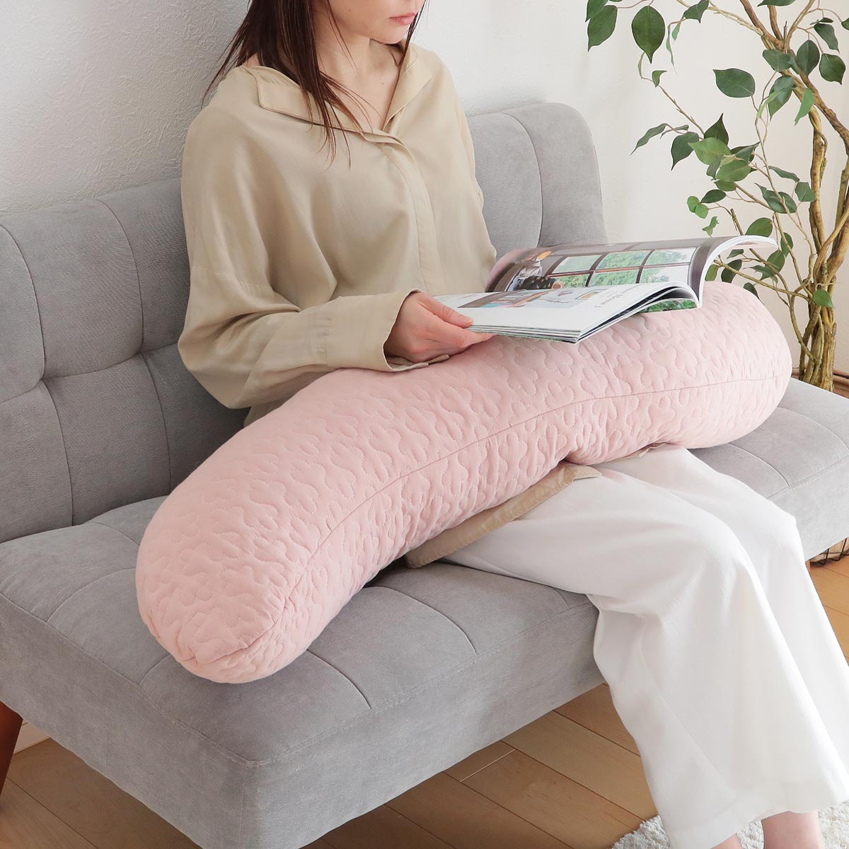 抱きまくら イブル Louie 30×120cm 綿100％ （ 抱き枕 だきまくら 枕 フットピロー クッション 姿勢サポート 洗える 洗濯OK ） | ブランド登録なし | 16