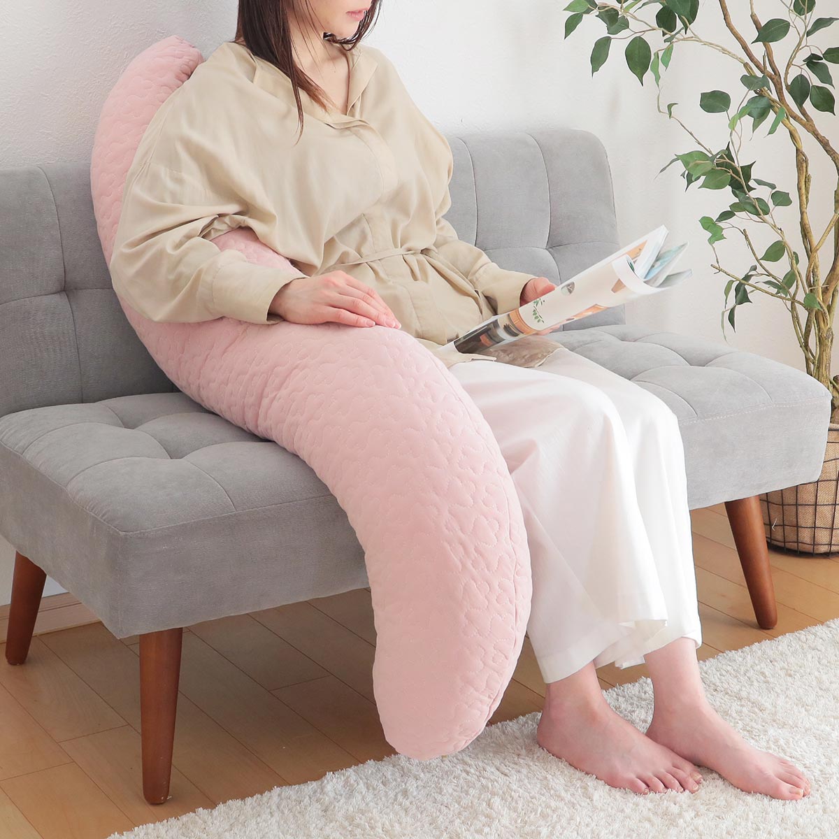 抱きまくら イブル Louie 30×120cm 綿100％ （ 抱き枕 だきまくら 枕 フットピロー クッション 姿勢サポート 洗える 洗濯OK ） | ブランド登録なし | 17