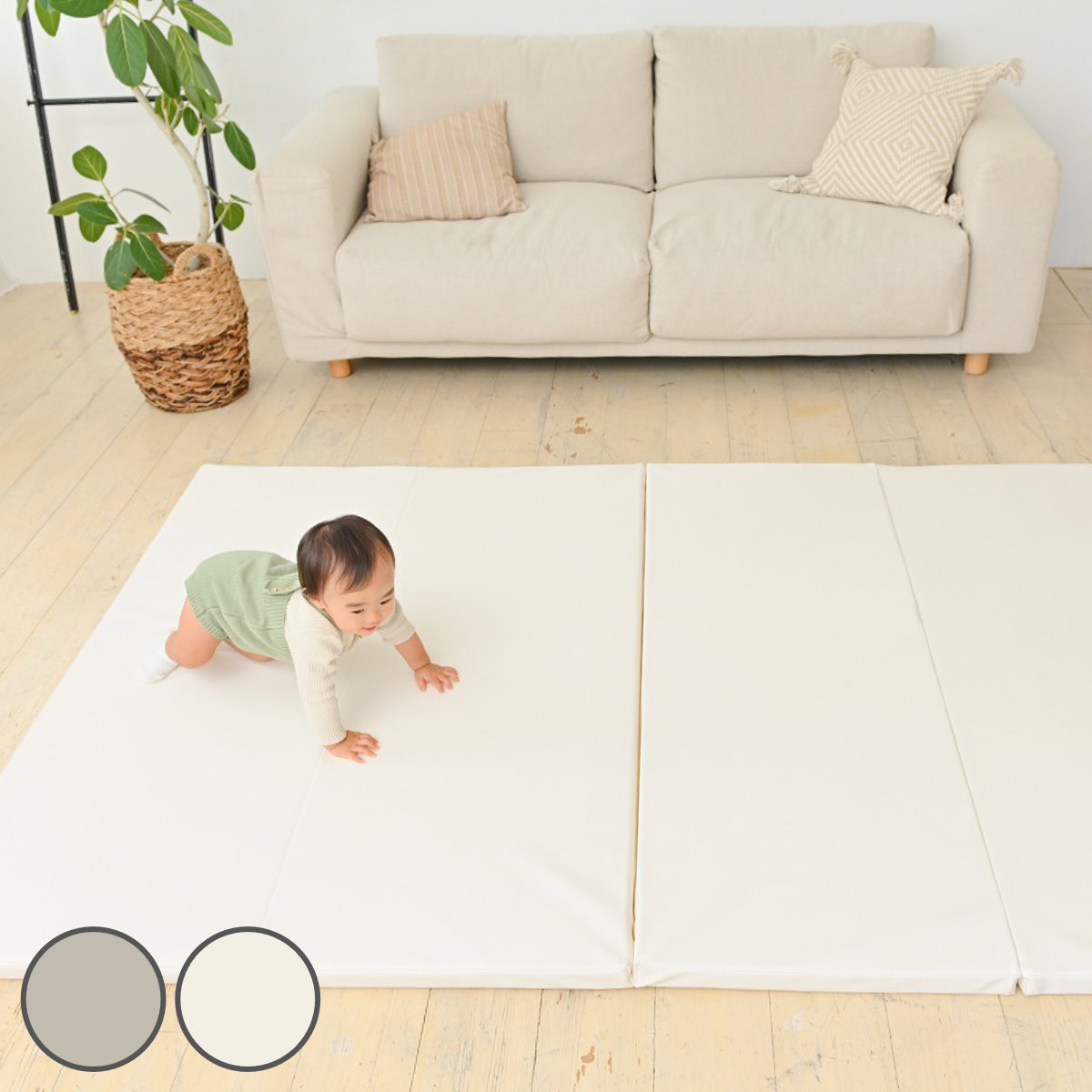 プレイマット 折りたたみ 140x200 （ フロアマット ベビーマット 厚手