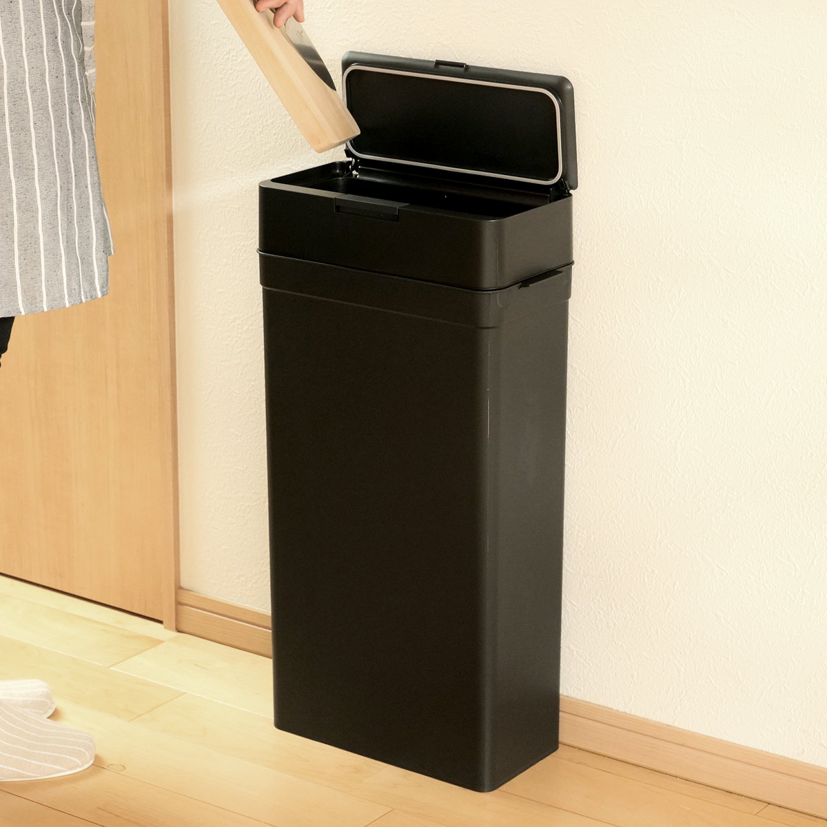 ゴミ箱 25L シールズ 抗菌仕様 （ ごみ箱 25リットル ダストボックス 抗菌 ふた付き 分別 スリム シンプル 奥行17 省スペース 隙間収納 ）_17