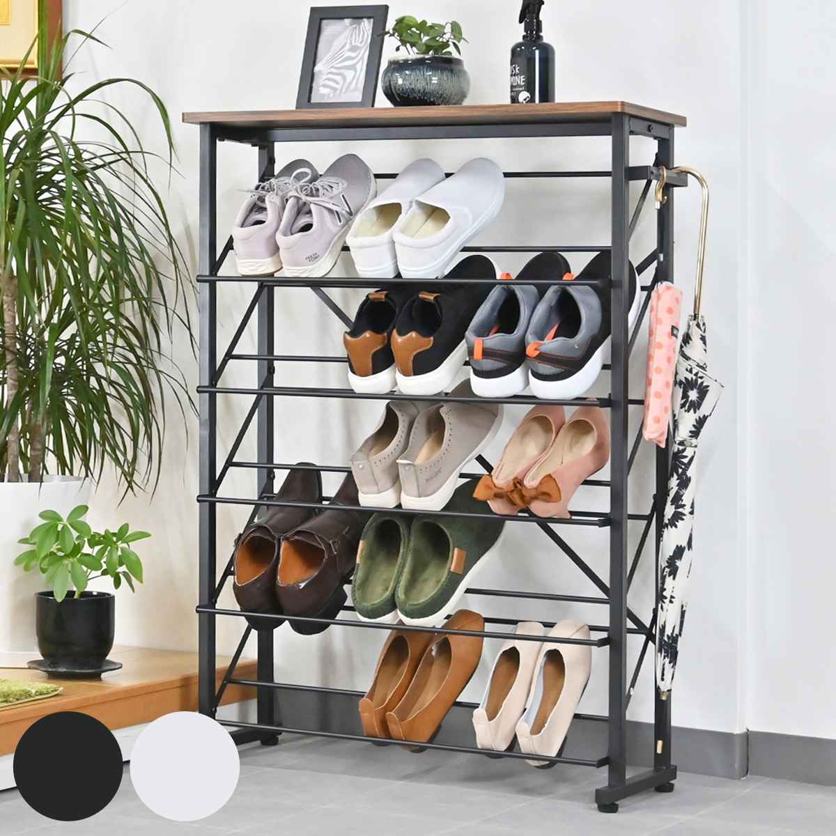 フクダクラフト シューズラック 幅75.5cm 5段 ワイドタイプ （ 靴 収納