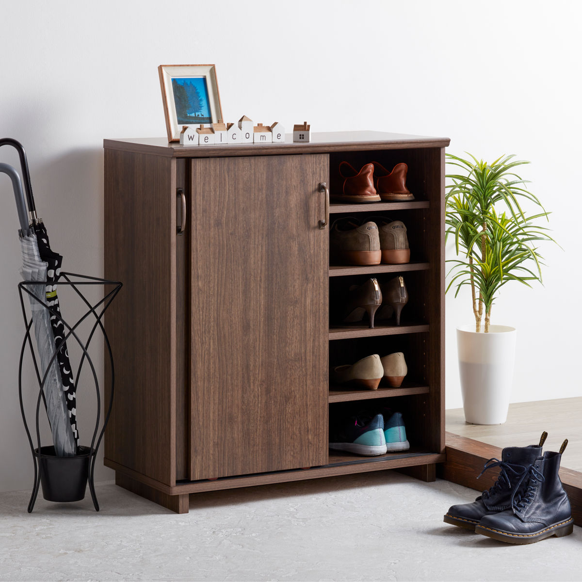 シューズボックス 靴箱 下駄箱 玄関収納 棚60cm 木製 奥深 ウォールナット 楽天市場】【LINE友達で300円OFF】シューズボックス 大容量 幅60cm