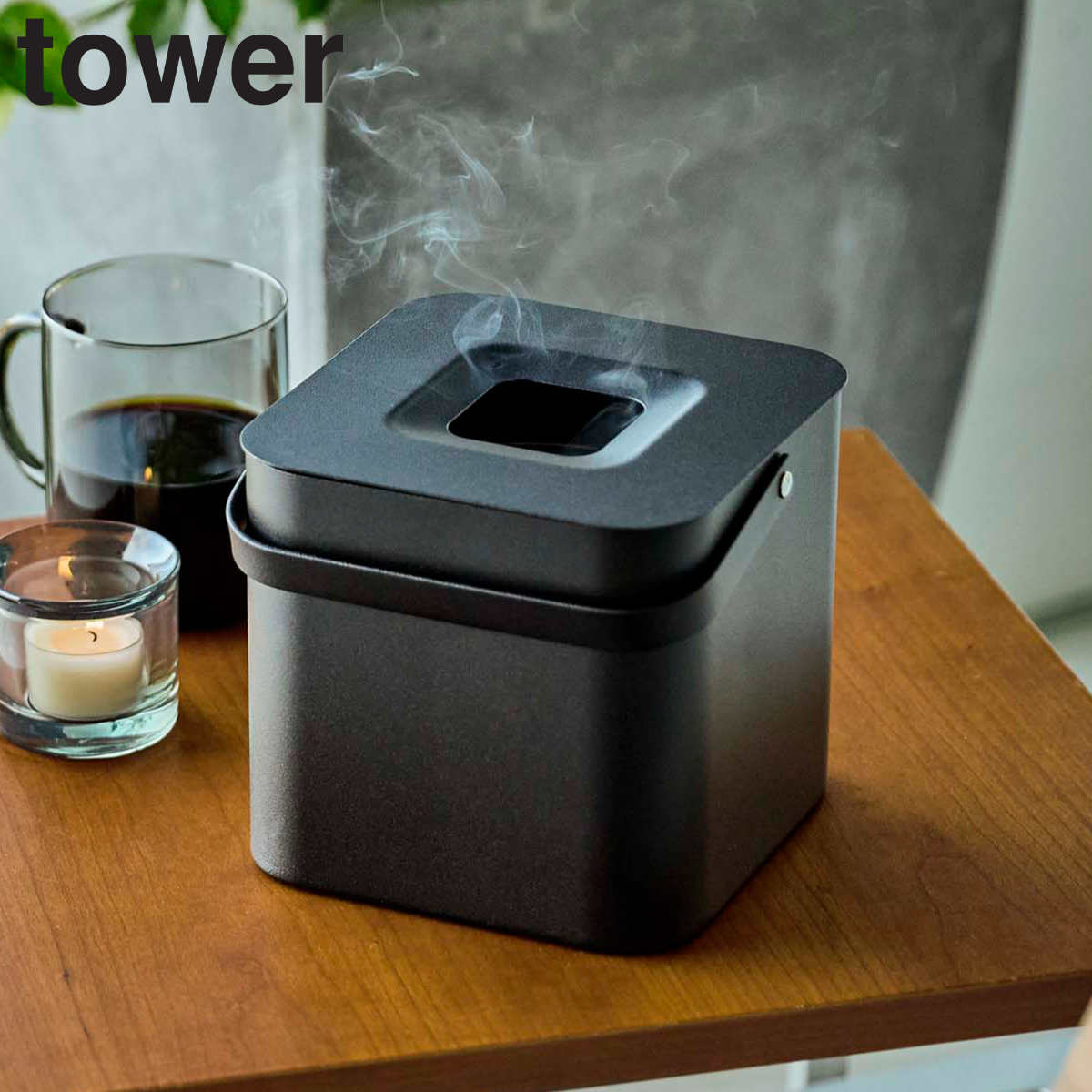 tower そのまま入れられる蚊取り線香収納ポット タワー 角型