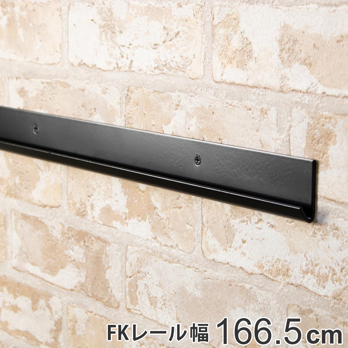 壁面収納 FKレール 幅166.5cm フィットラック ブラック （ 幅1665mm