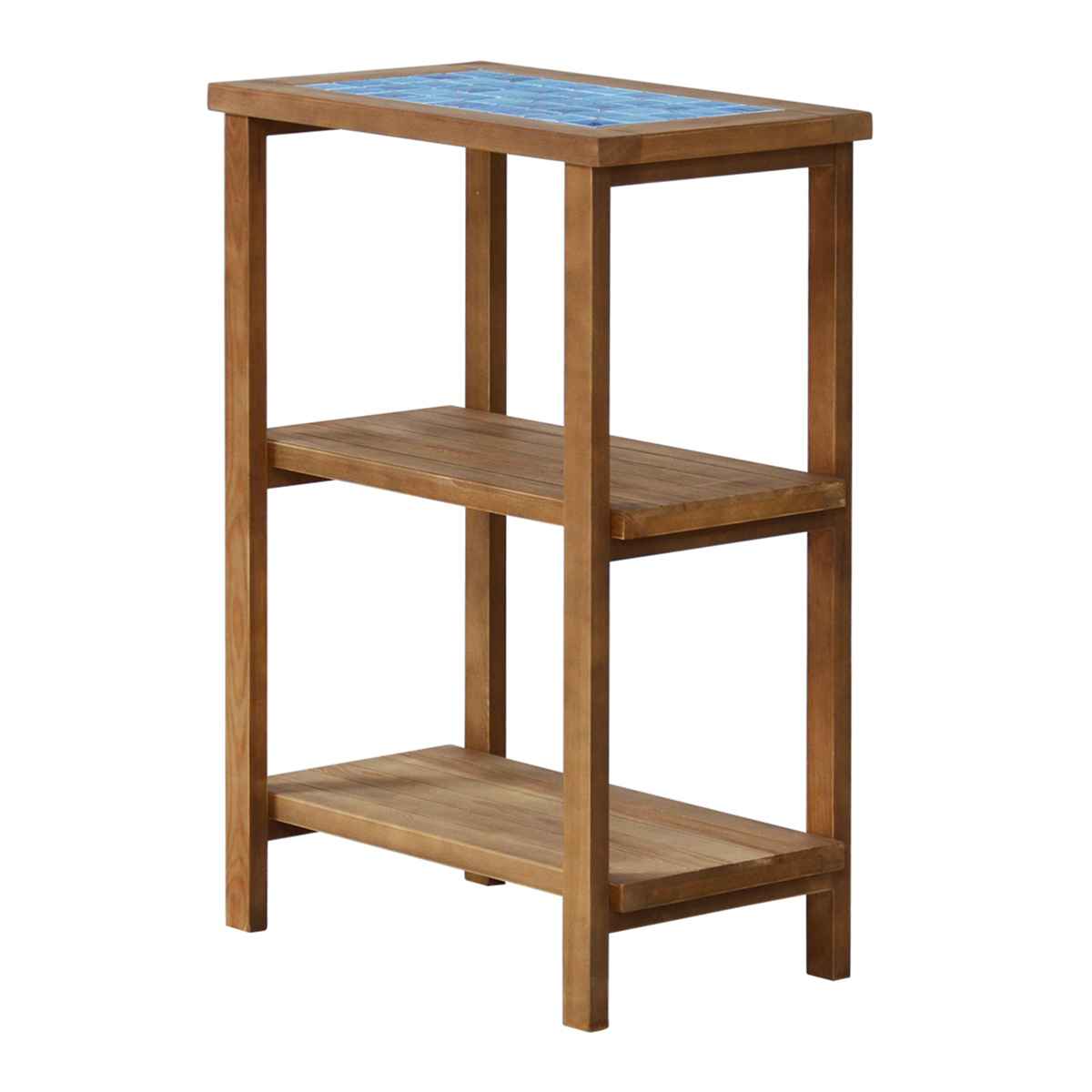 オープンラック 3段 天然木 タイル天板 PUDDLE 幅60cm （ パドル 収納