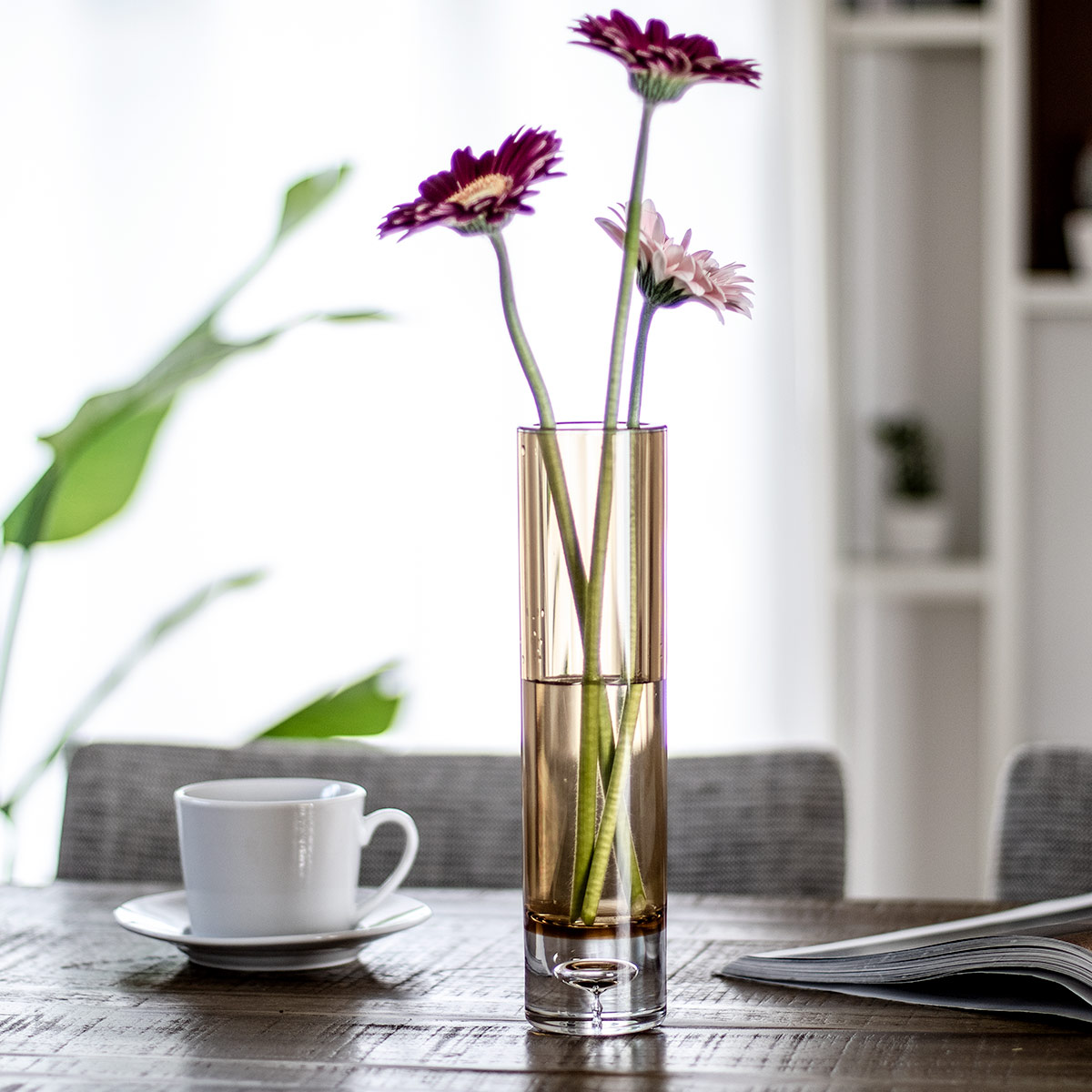 花瓶 割れないガラス PVシリンダー 直径6×高さ25cm （ 花びん 花器