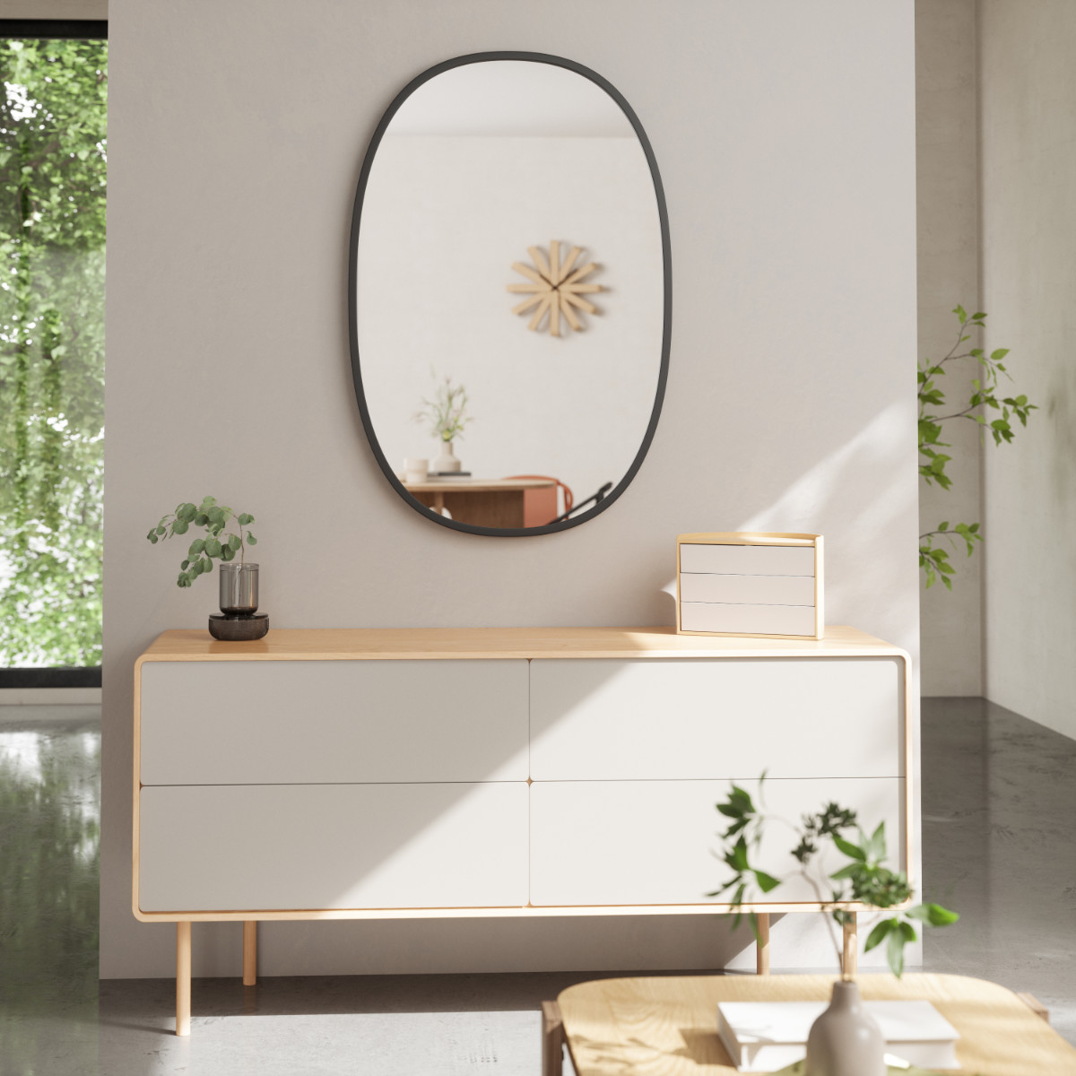 umbra ハブ ミラー オーバル 61×91cm （ アンブラ 鏡 壁掛け ウォール