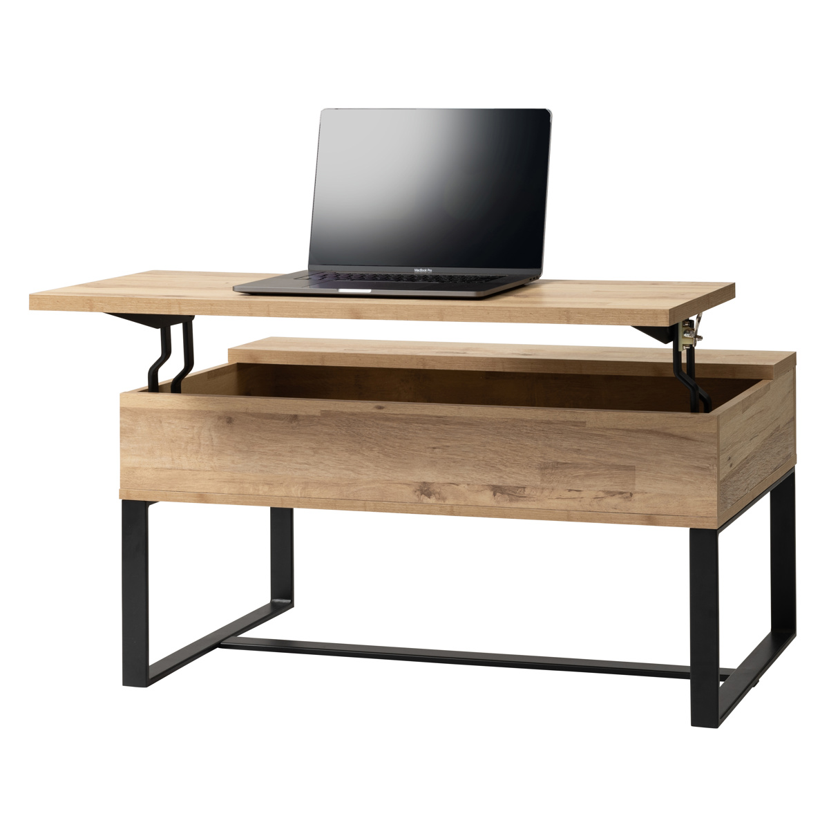 東谷 センターテーブル 幅90cm 2WAY 高さ調節 木目調 （ 昇降式 ロー