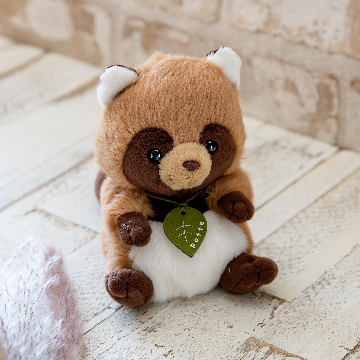 ぬいぐるみ potte タヌキ （ ヌイグルミ たぬき 動物 雑貨 インテリア アニマル グッズ ベビー 赤ちゃん プレゼント ギフト かわいい ）
