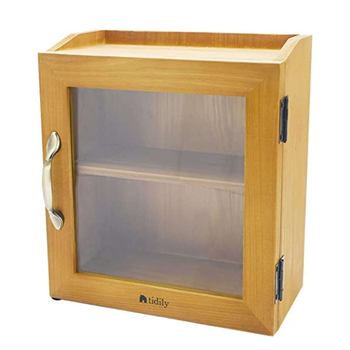 現代百貨 ミニキャビネット 木製 2段 ガラス扉付き tidily （ 小物収納