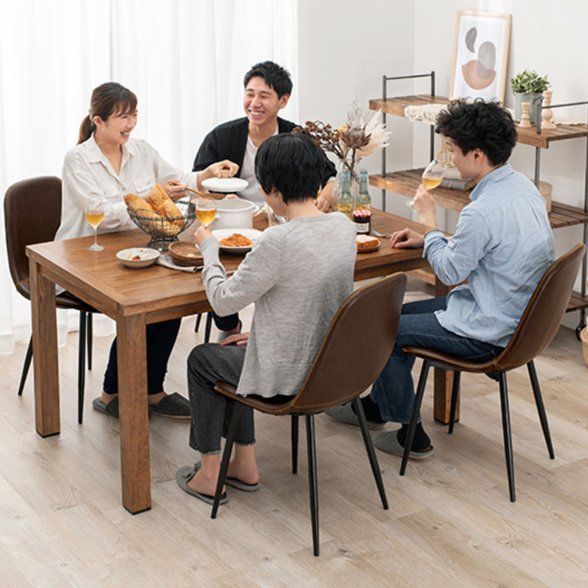 HAGiHARA（萩原） ダイニングセット 5点 4人 ダイニングチェア4脚