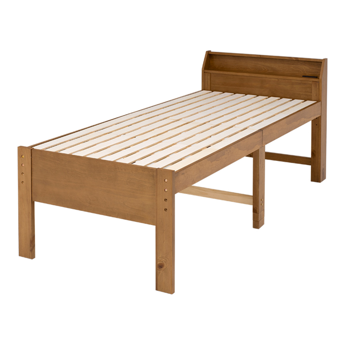 ベッド シングル ハイタイプ 高さ調節 3段階すのこ 木製 （ すのこベッド ベット 天然木 フレーム パイン材 宮付き ）｜interior-palette｜03