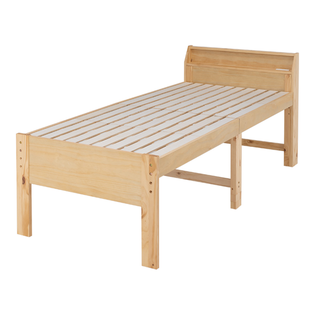 ベッド シングル ハイタイプ 高さ調節 3段階すのこ 木製 （ すのこベッド ベット 天然木 フレーム パイン材 宮付き ）｜interior-palette｜04