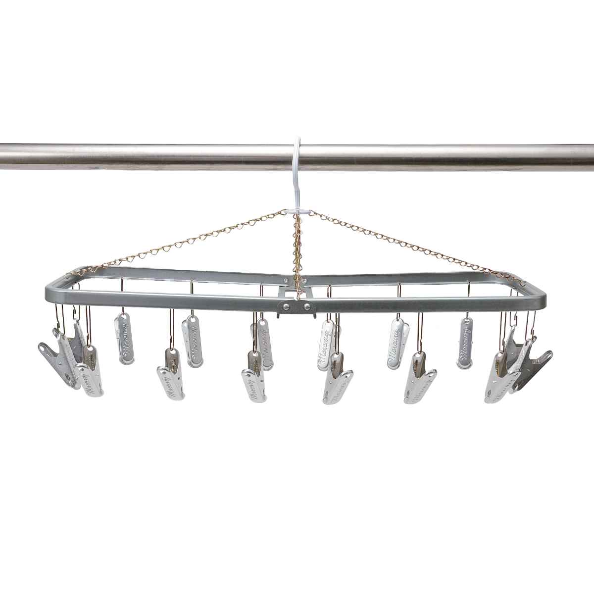 洗濯ハンガー マーキュリー アルミ 16ピンチ （ MERCURY 洗濯 ハンガー ピンチハンガー 洗濯ピンチ ピンチ コンパクト 折りたたみ ）