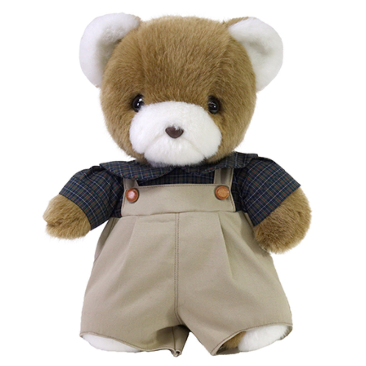 ぬいぐるみ マック Ｌ チェック柄シャツ （ ヌイグルミ くま 動物 雑貨 インテリア アニマル グッズ ベビー 赤ちゃん プレゼント ギフト かわいい 日本製 ）