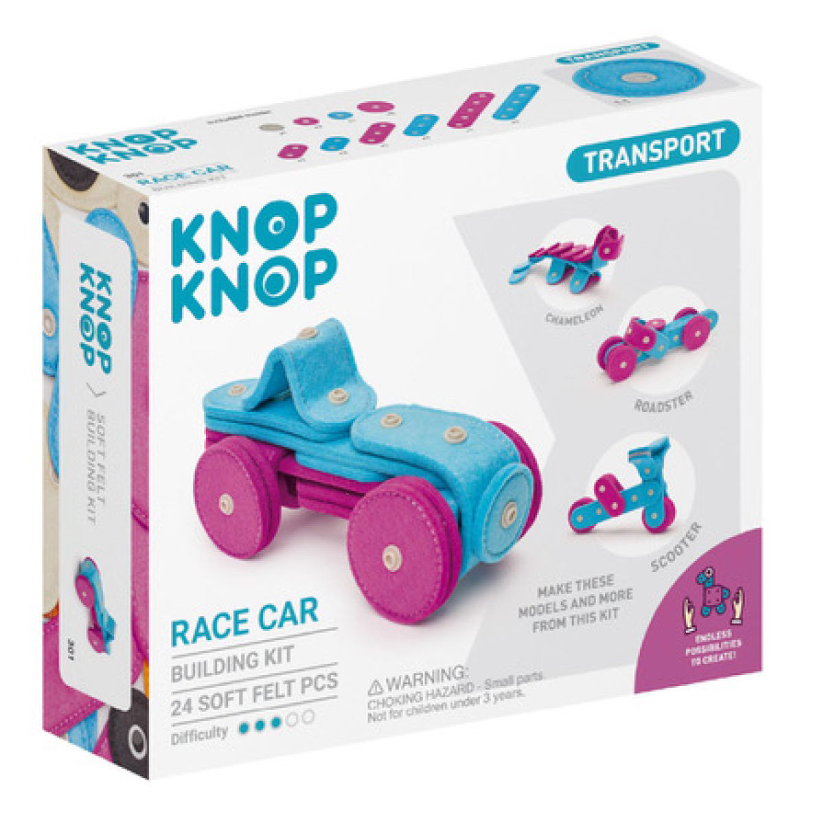 おもちゃ KNOP RACE CAR レースカー 知育玩具 ( オモチャ 知育 玩具 知育ブロック 車 24ピース 子ども キッズ 幼児 プレゼント )