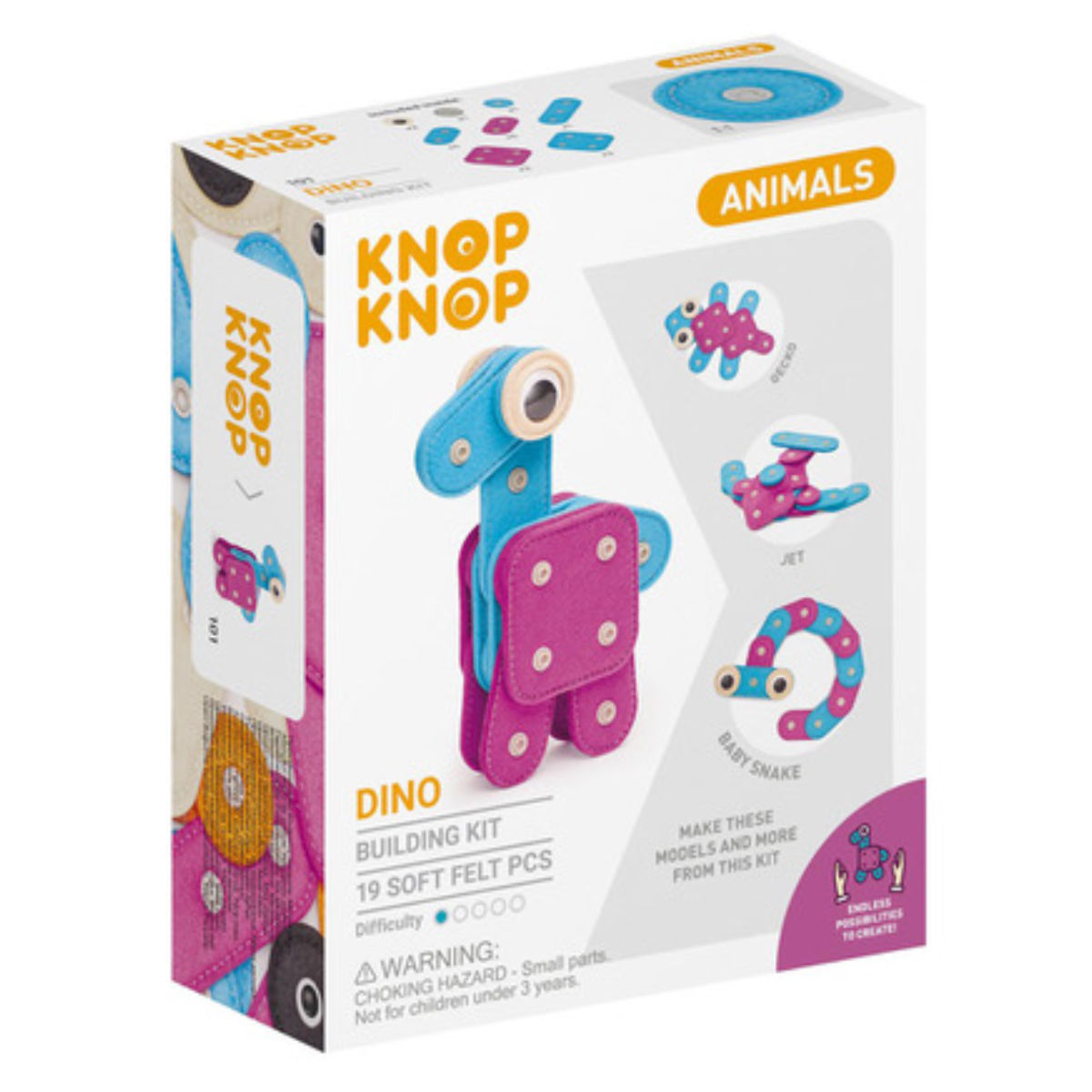 おもちゃ KNOP DINO 恐竜 知育玩具 ( オモチャ 知育 玩具 知育ブロック きょうりゅう 19ピース 子ども キッズ 幼児 プレゼント )