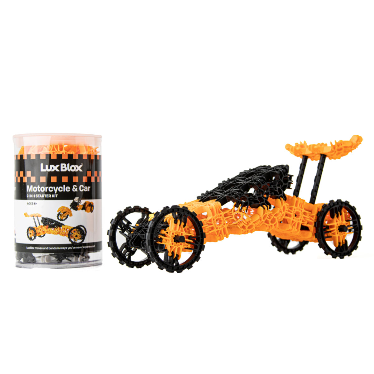 おもちゃ ラックスブロックス スーパーカー＆スーパーバイク 知育玩具 （ ブロック Lux Blox 知育ブロック 100ピース ネオンカラー 子ども アメリカ製 ）