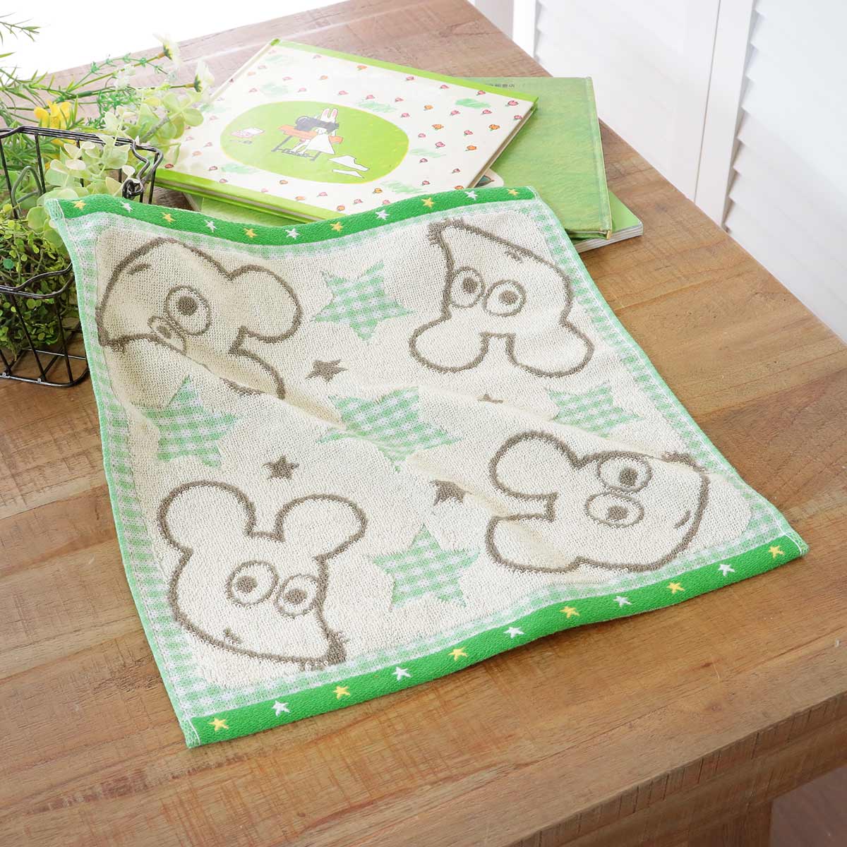 ハンドタオル ねずみくんのチョッキ ハッピースター 34×35cm （ ねずみ