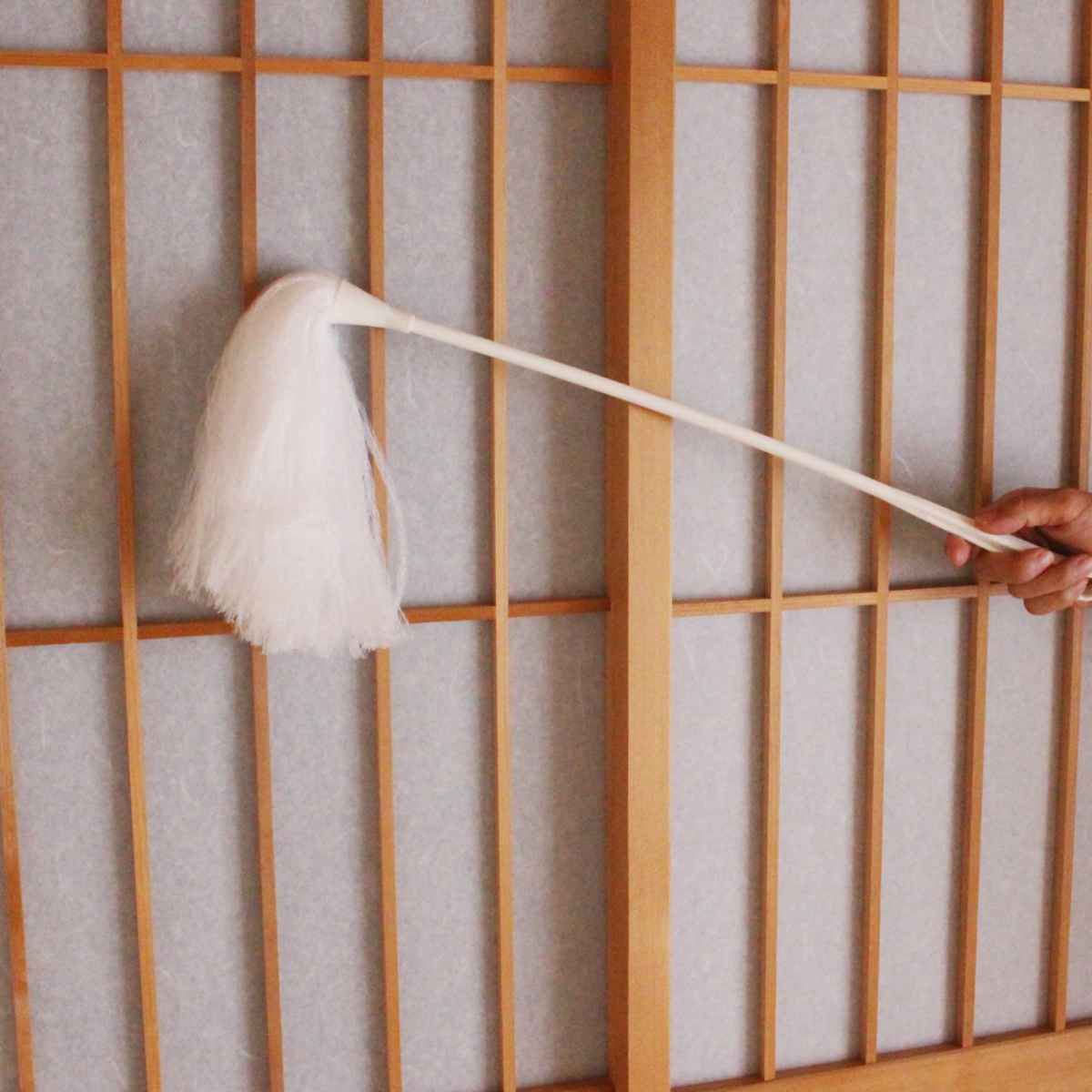 ほこり取り エレキャッチハタキ （ 洗える ハンディモップ ハンディクリーナー はたき ハタキ ホコリ 掃除グッズ シンプル 白 おしゃれ ）