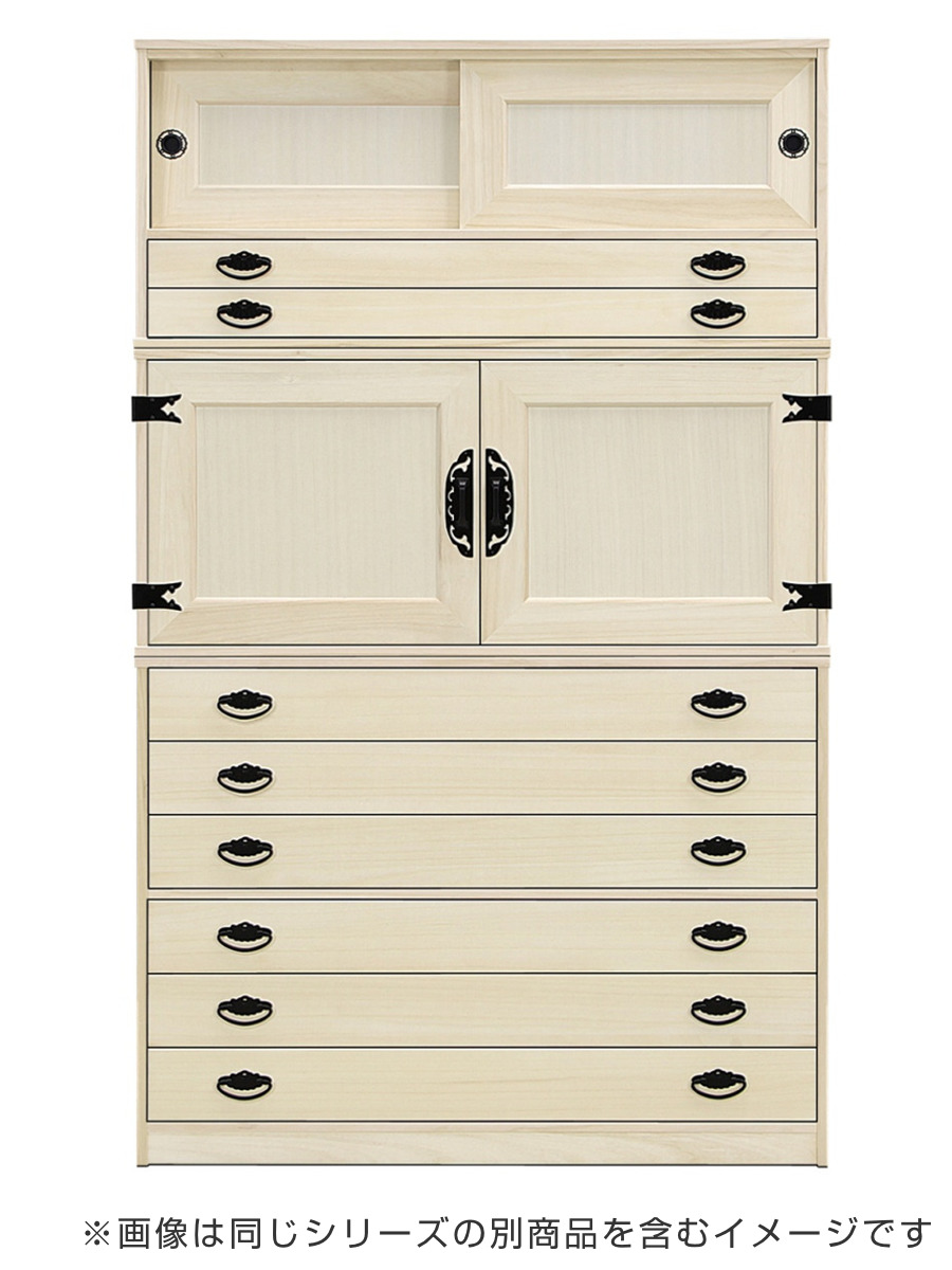 マーゼルン 総桐 組み合わせタンス 上置き 扉盆タイプ 日本製 幅100cm