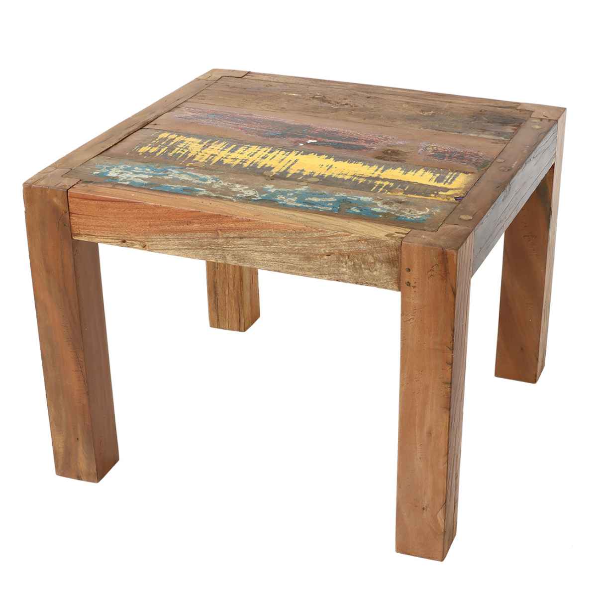 ローテーブル ボート古材 幅60cm 木製 正方形 （ テーブル センター