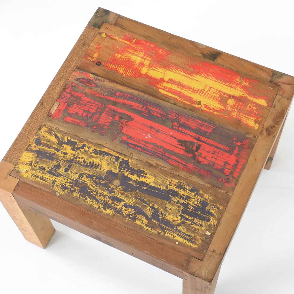 ローテーブル ボート古材 幅60cm 木製 正方形 （ テーブル センター