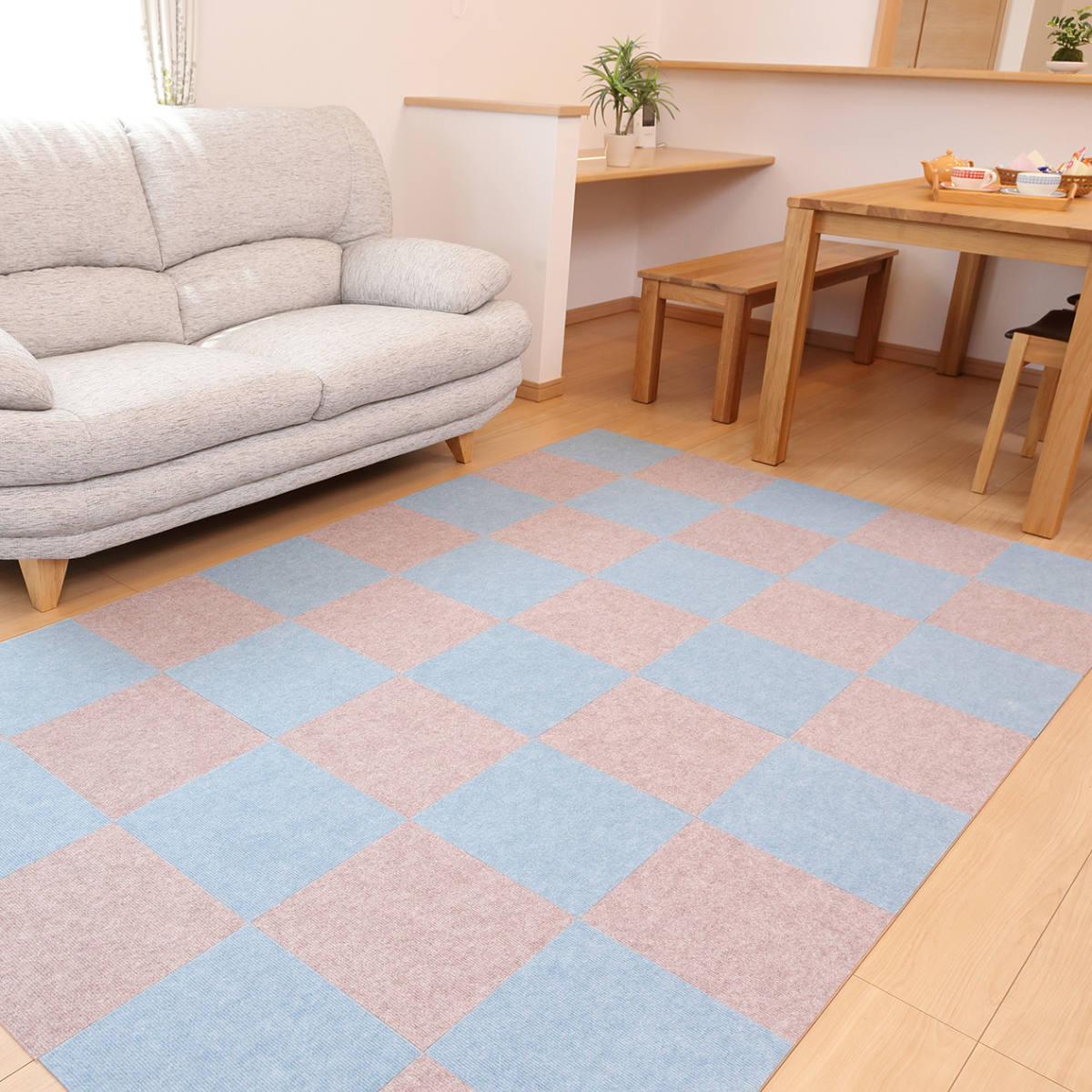 ワタナベ工業 タイルカーペット 吸着ぴたマット ループ 9枚組 30×30cm