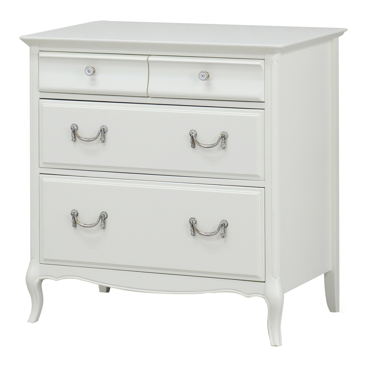 東海家具工業 チェスト 3段 クラシック調 猫脚 ミラーナ 幅70cm （ 開