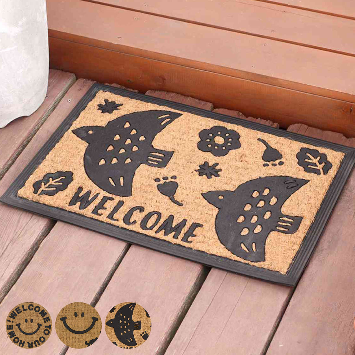 玄関マット 屋外兼用 ラバーコイヤー 40×60cm （ 玄関 マット 屋外 
