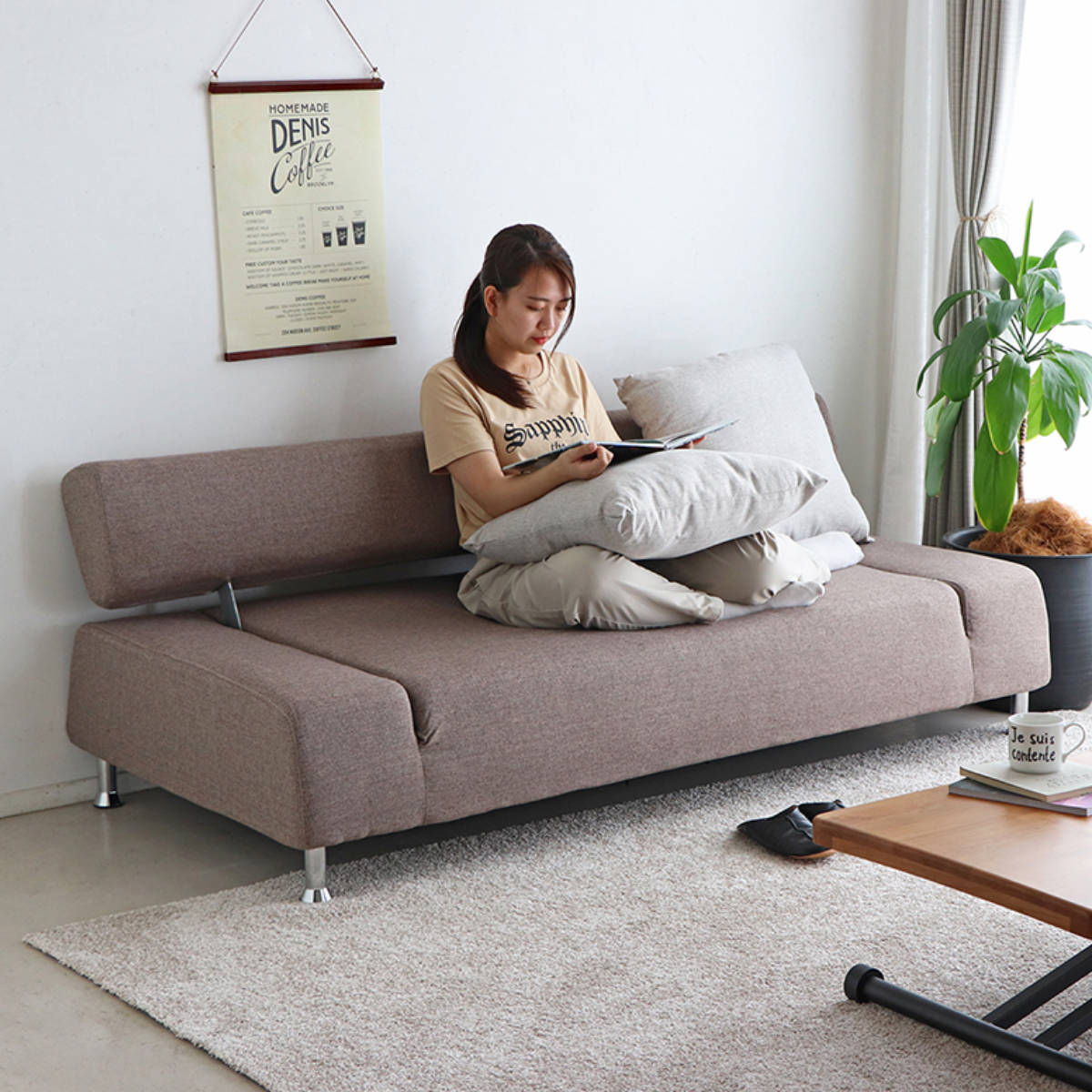 ソファーベッド 幅190cm セミダブル B-188C （ 2人掛け 3人掛け ソファ