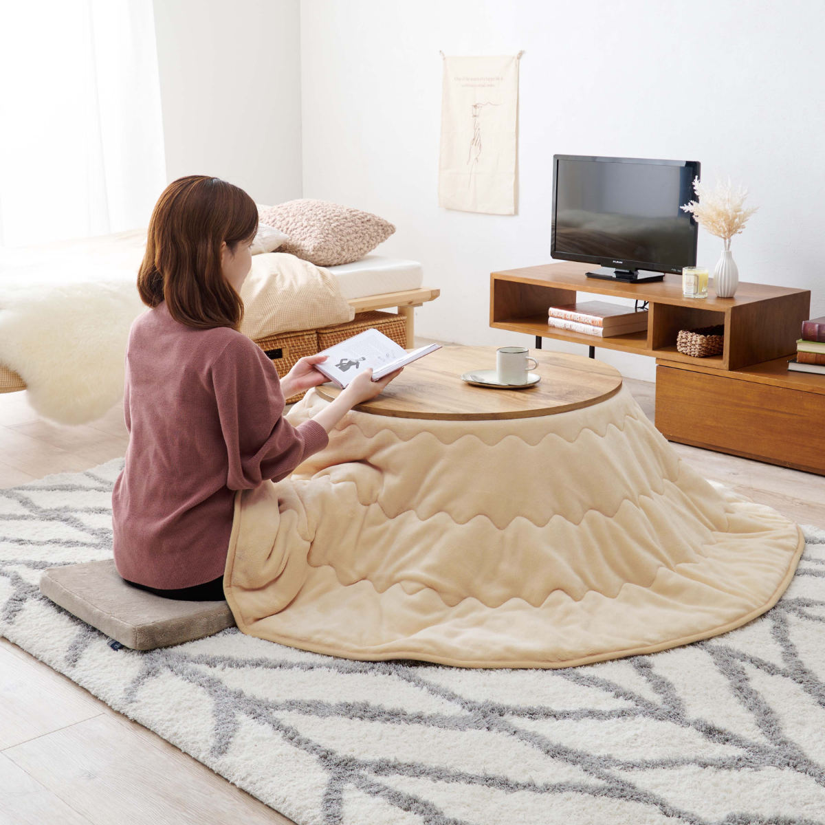 折りたたみ式　円形　カジュアルコタツ　68cm　簡単収納　コンパクト カジュアルコタツ モネ68 折りたたみ式 円形 68cm円を激安で販売する