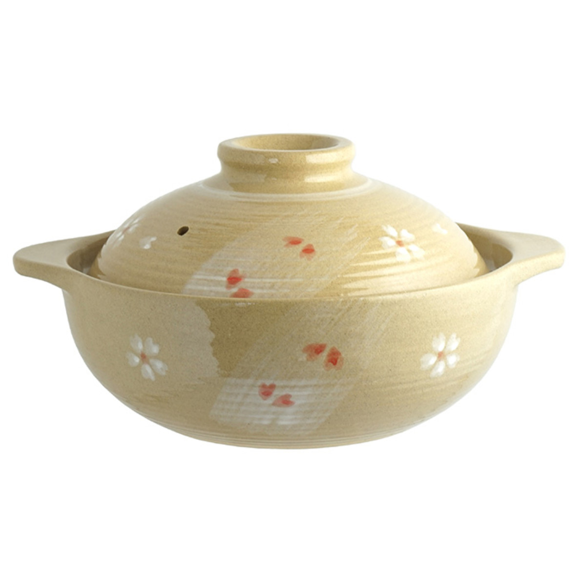 土鍋 21cm ガス火専用 ふきこぼれにくい土鍋 （ ガス火対応 ガス 両手