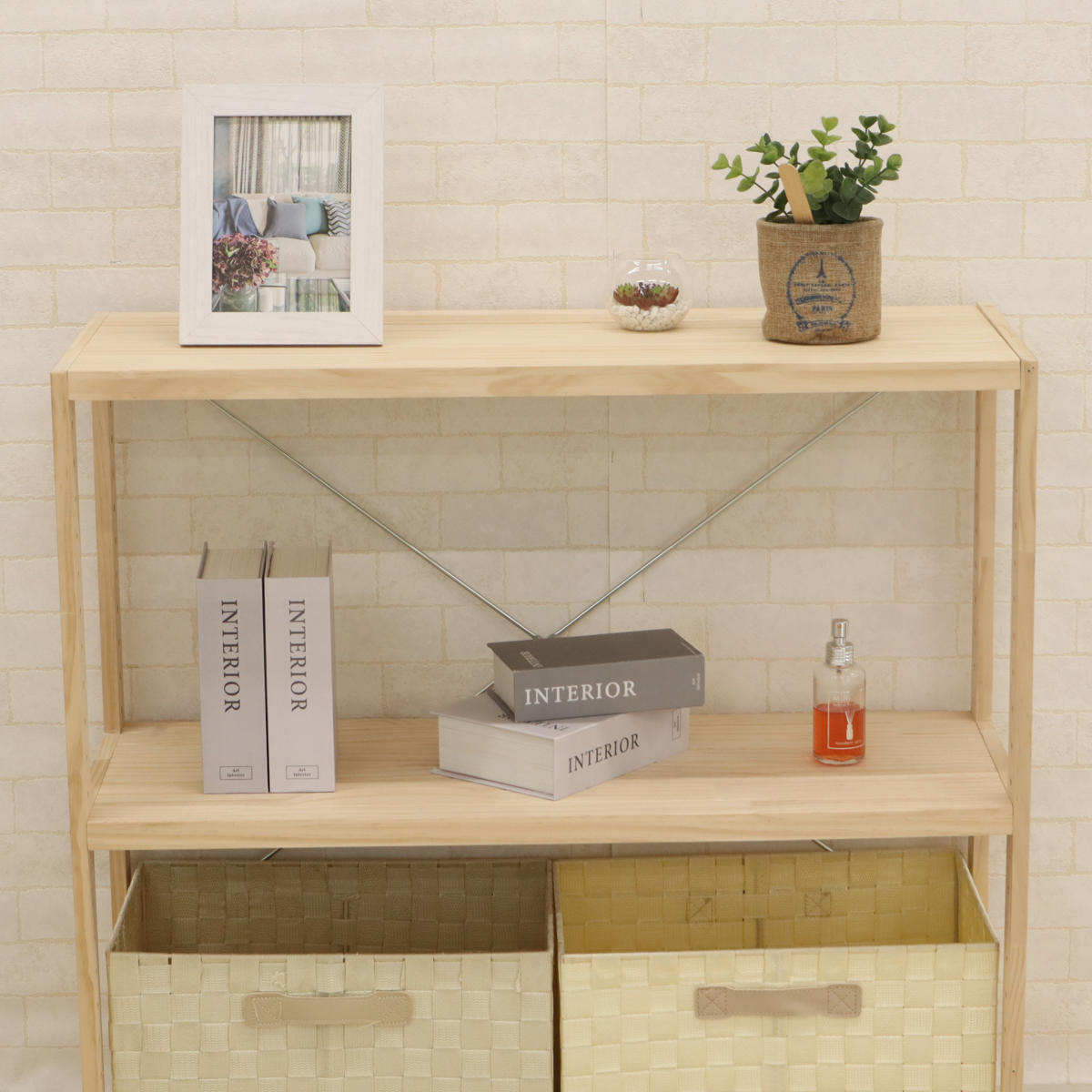 フリーラック 木製 パインラック 3段 幅82cm （ シェルフ ラック 棚