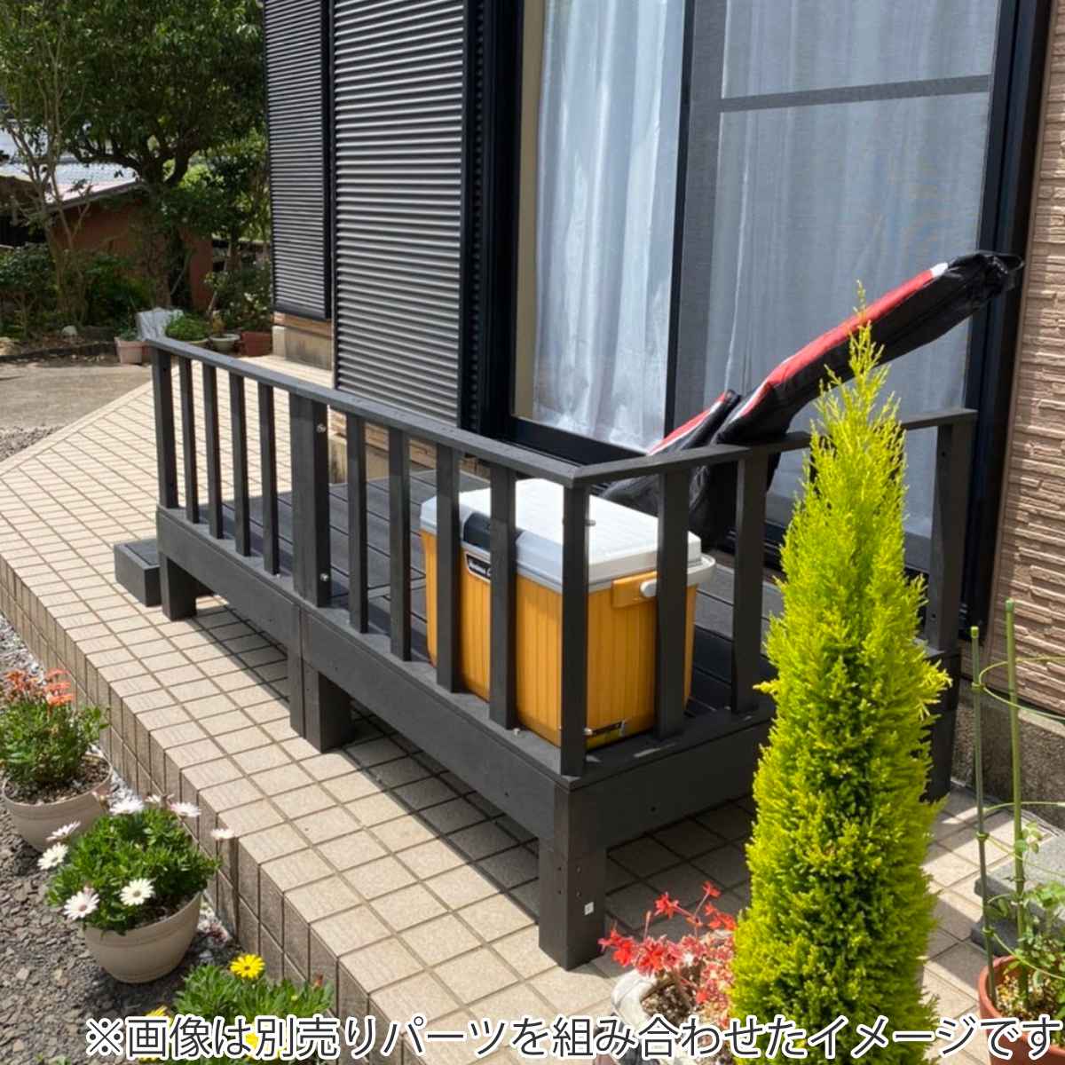 ウッドデッキ 踏台 人工木 （ ガーデンデッキ 人工木デッキ 樹脂 DIY 
