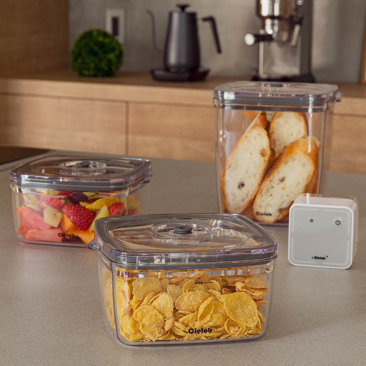 �ۑ��e�� 1L 2.5L Cielob �^��L���j�X�^�[ �X�N�G�A 4�_�Z�b�g �i �Z�[���u �L���j�X�^�[ �^��ۑ��e�� ���e�� �^�� �ۑ� �j