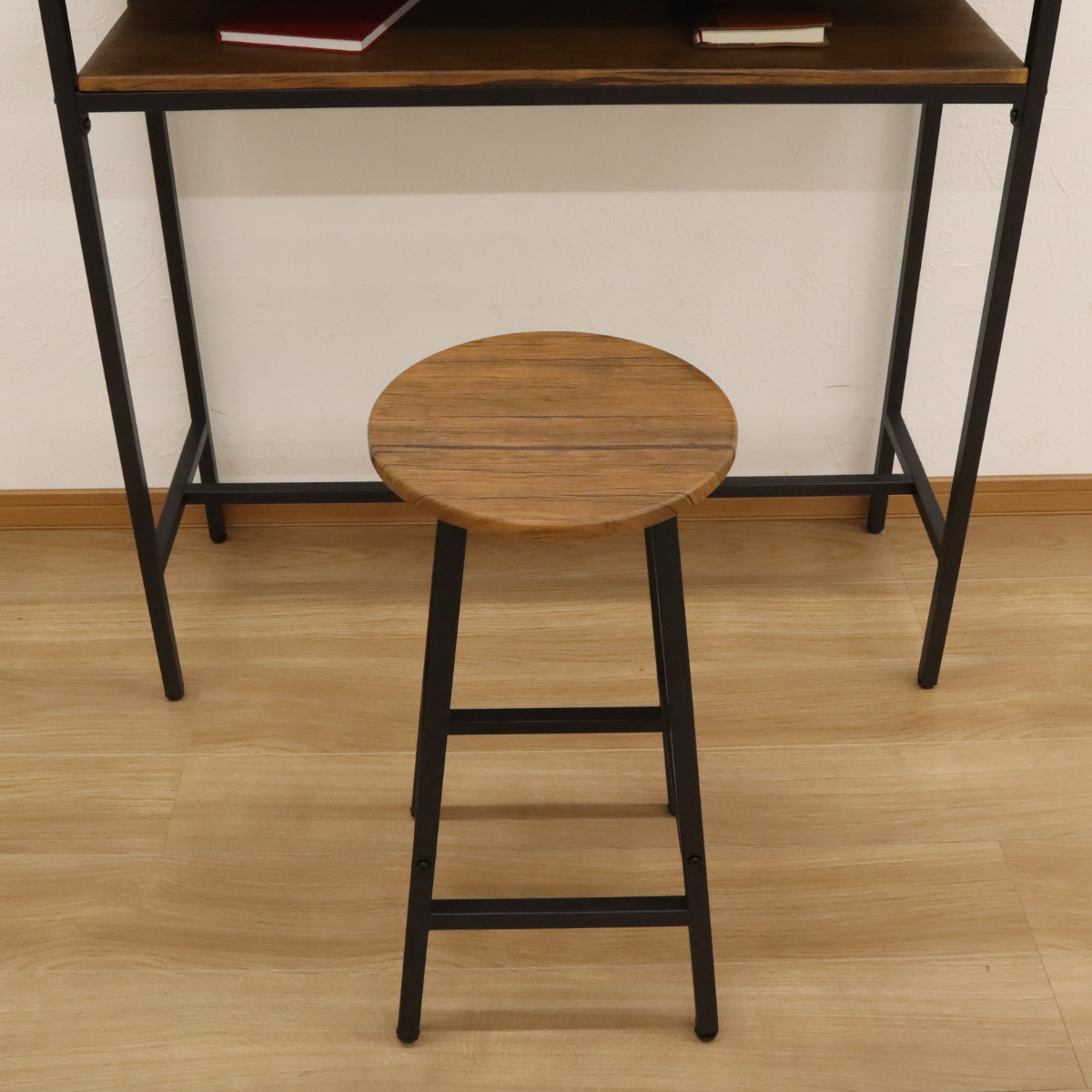 エイ・アイ・エス カウンタースツール 2脚セット 高さ60cm 木目調 （ 2