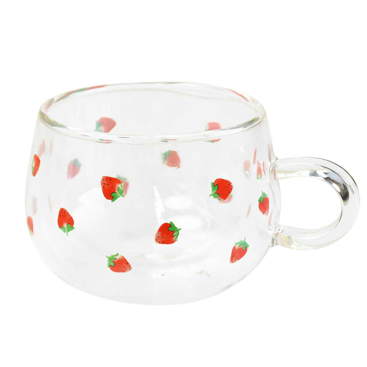 ダブルウォールグラス 250ml FRESH FRUITS 耐熱ガラス （ 電子レンジ 