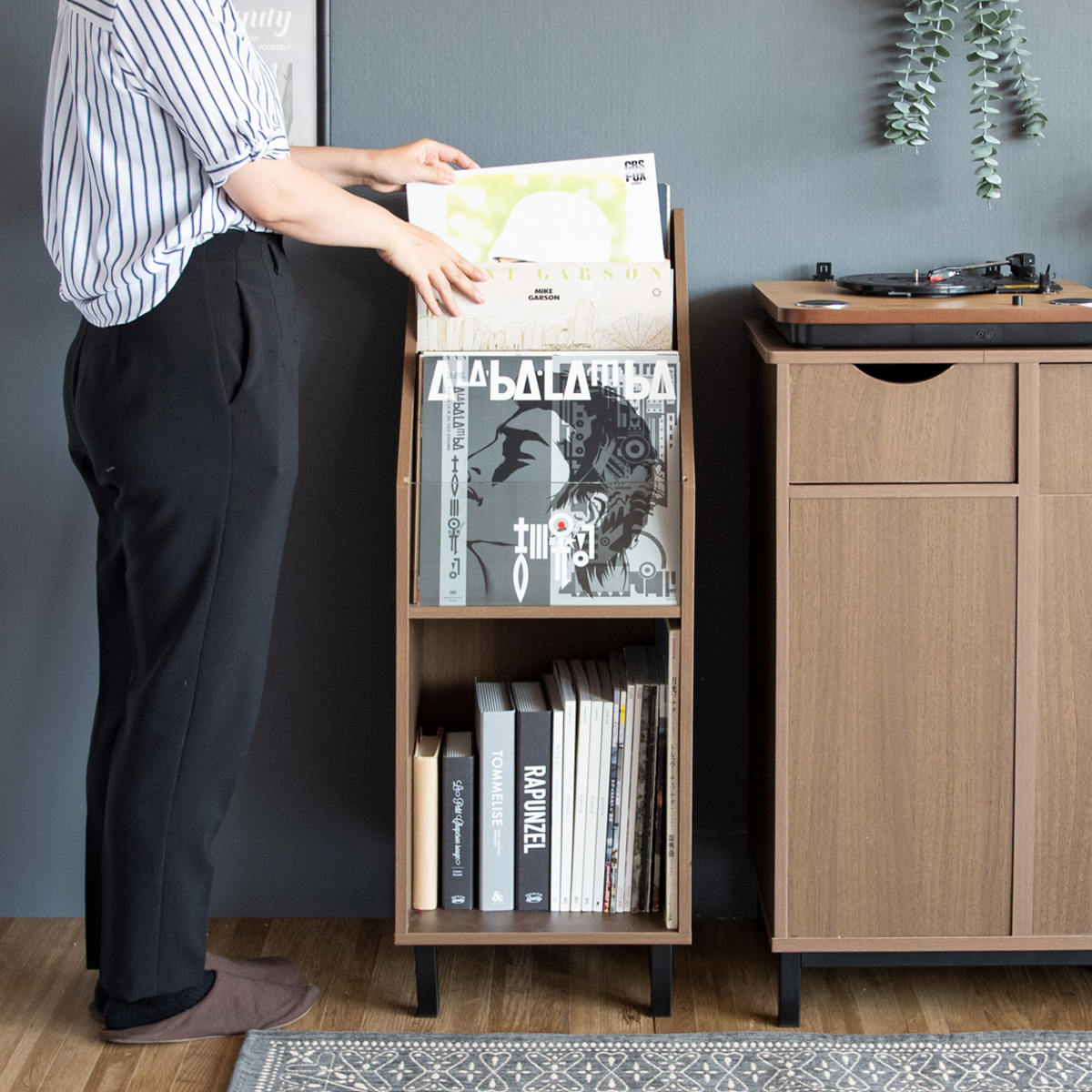 宮武製作所 レコード収納 幅35.5cm オープンラック スリムタイプ