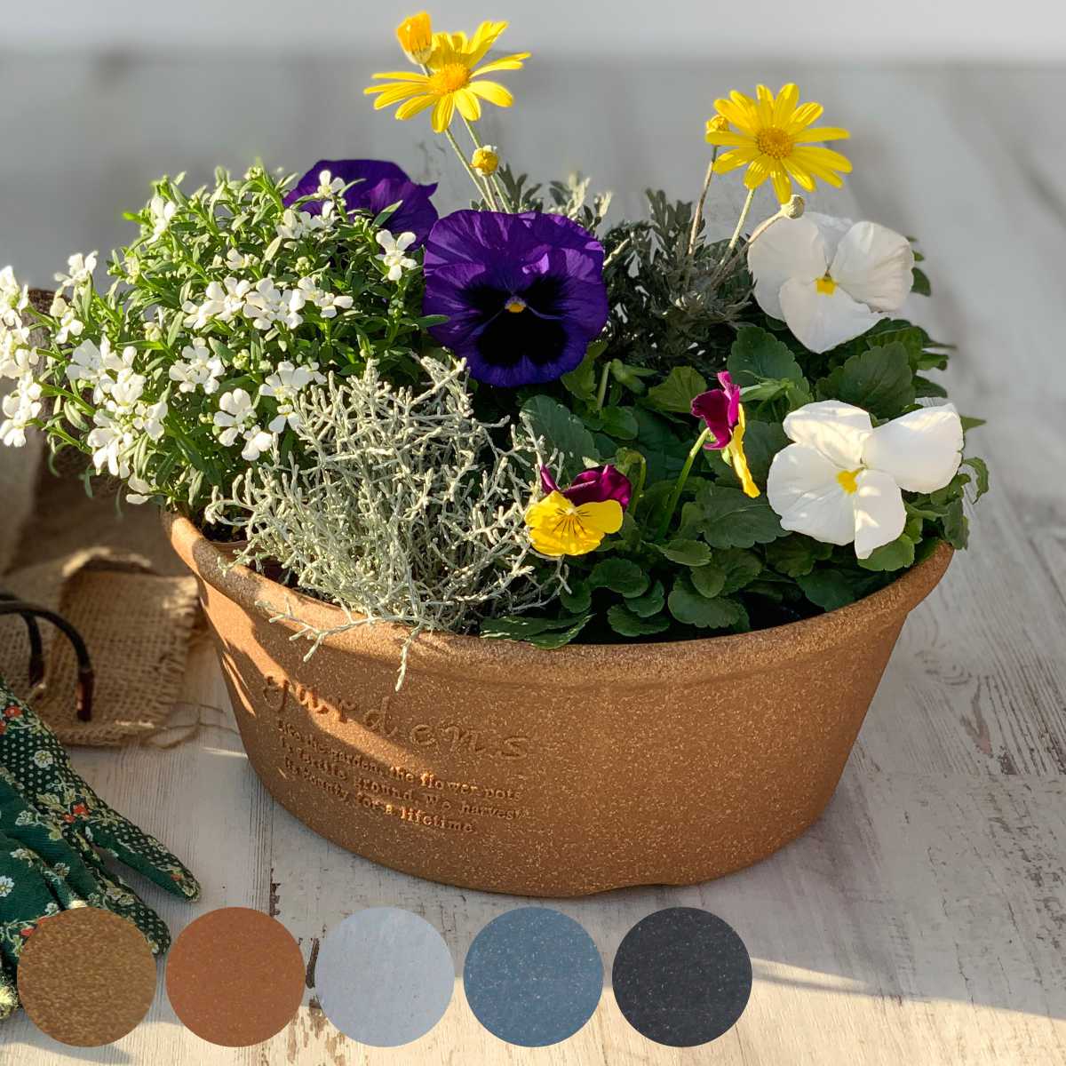 八幡化成 プランター エコプランター浅型 直径30cm 木粉入り （ 植木鉢