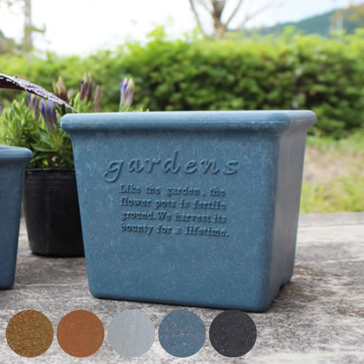 植木鉢 エコポット角型 木粉入り 幅15cm （ プランター プラントポット 植物用ポット 花器 鉢カバー ポット プラスチック ）