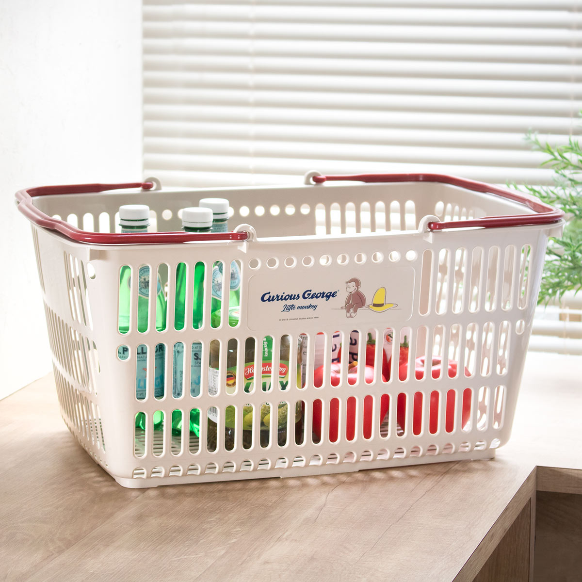 錦化成 バスケット おさるのジョージ ショッピング10 レジかご （ カゴ