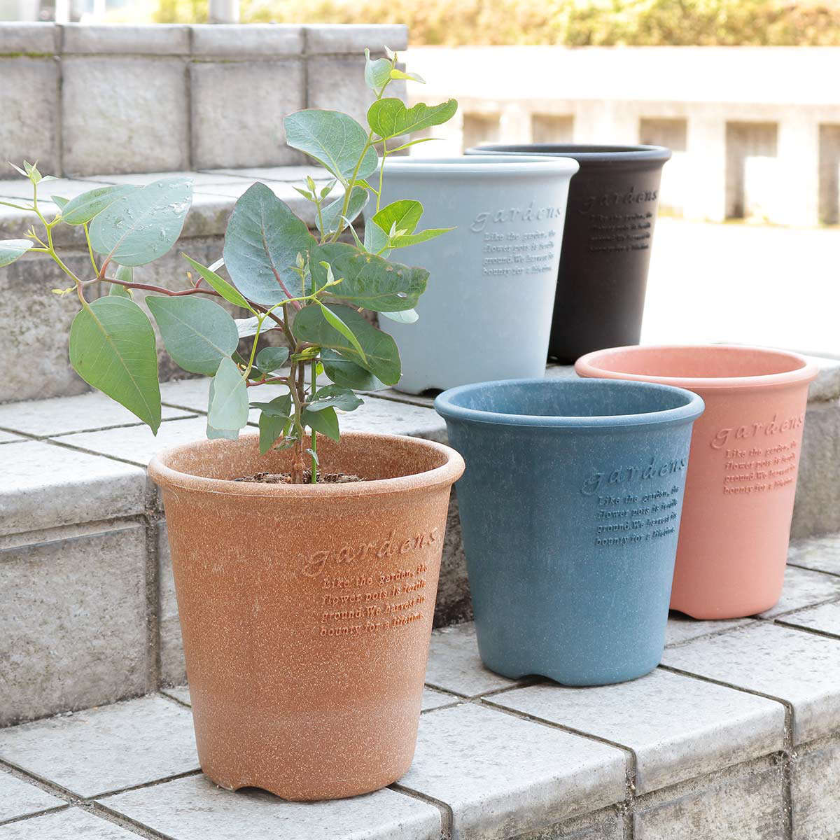 植木鉢 エコポット丸型 6号 木粉入 （ プランター プラントポット 植物用ポット 花器 鉢カバー ポット プラスチック 6号鉢 ）