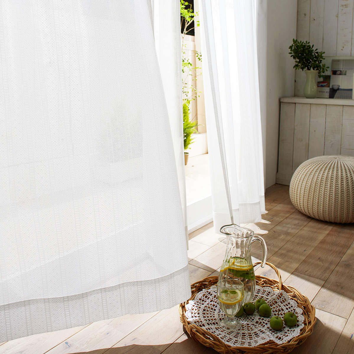 スミノエ　レースカーテン2枚 スミノエ レースカーテン ステッチライン 100×198cm 1枚入り シアー